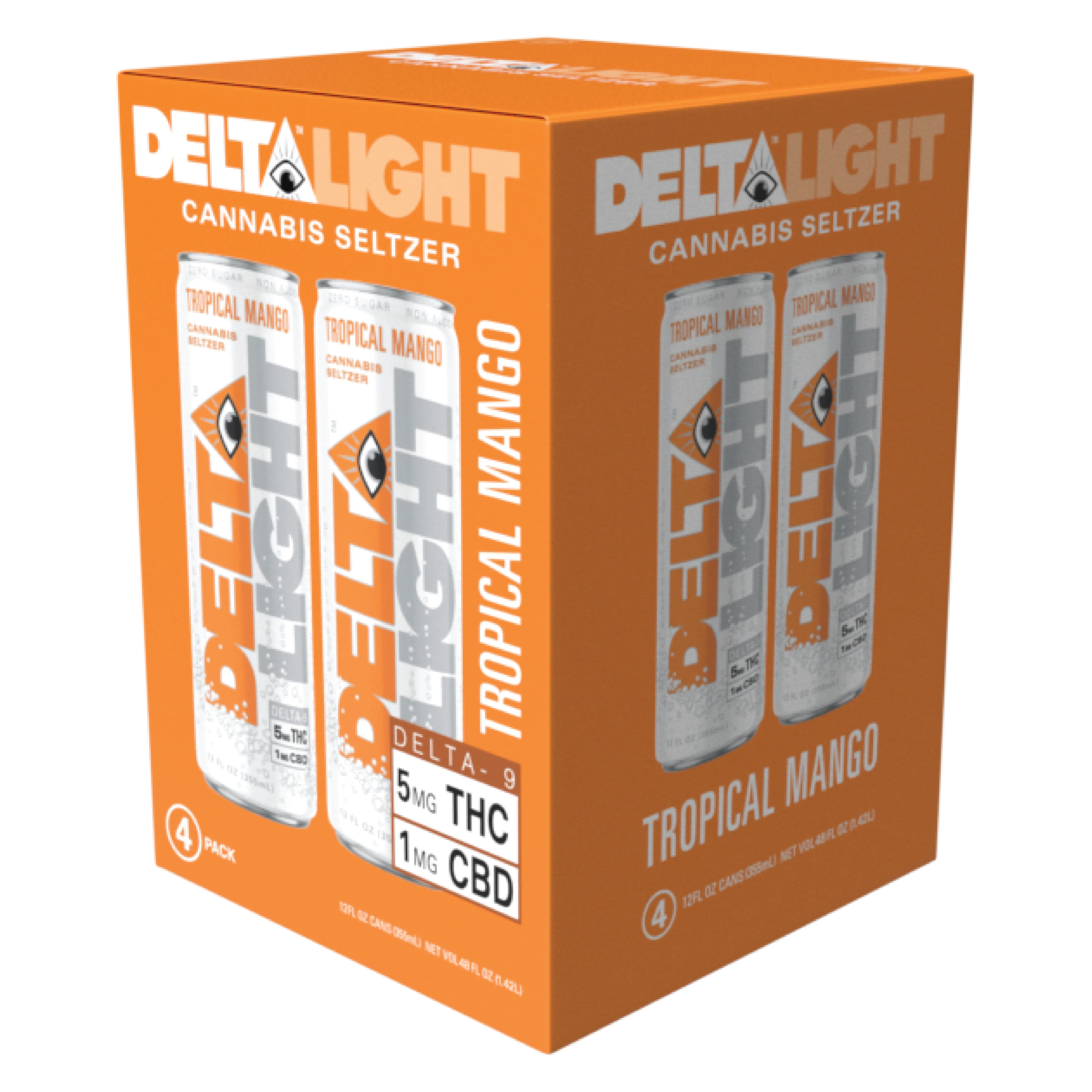 Delta Light 5mg THC Tropical Mango Seltzer 12pk Can