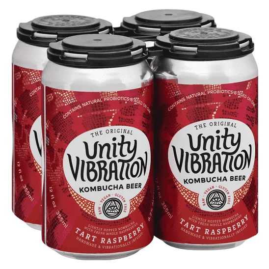 Unity Vibration Tart Raspberry Kombucha Beer 4pk 12oz Can