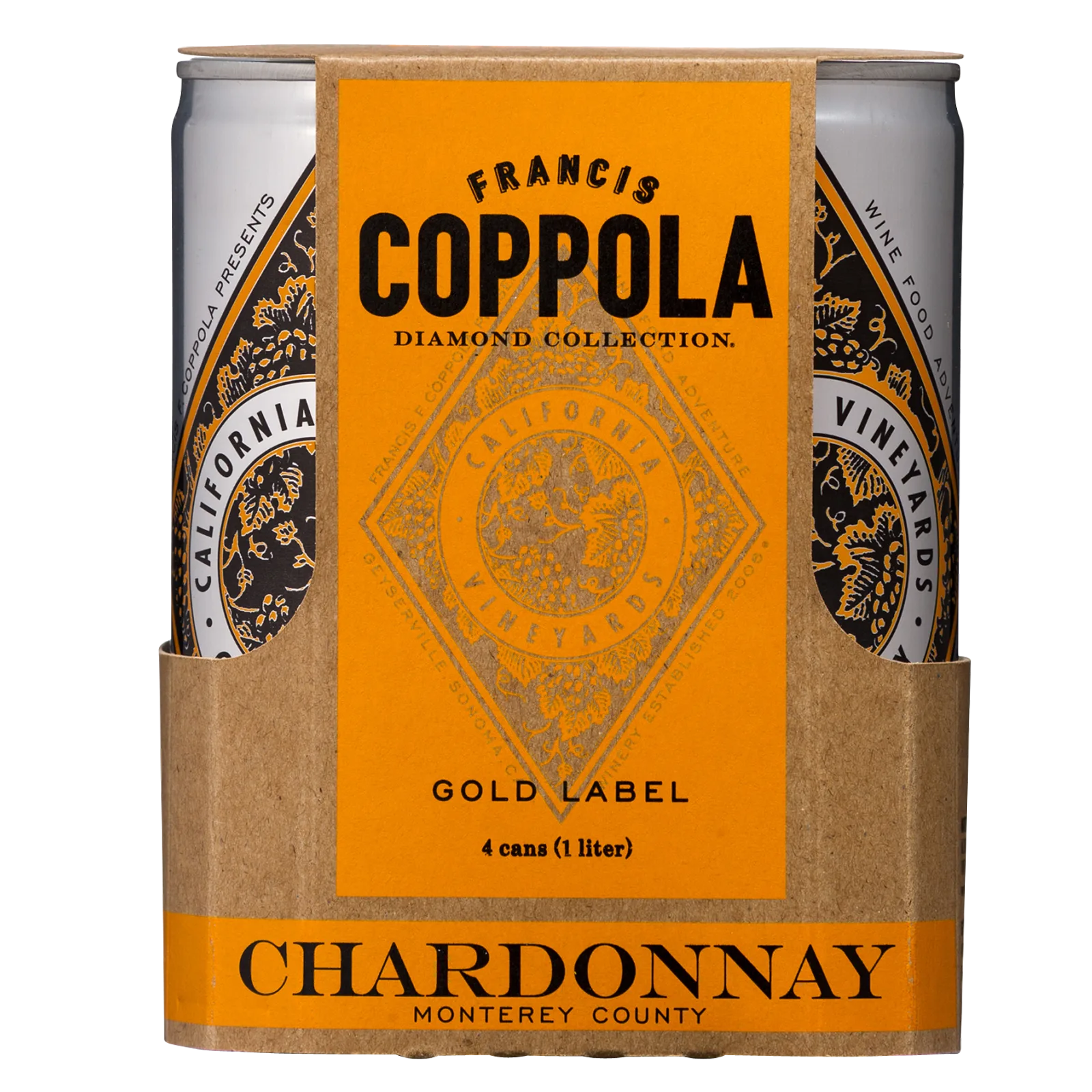 Coppola Diamond Collection Chardonnay White Wine, California, 250 mL 4-pack