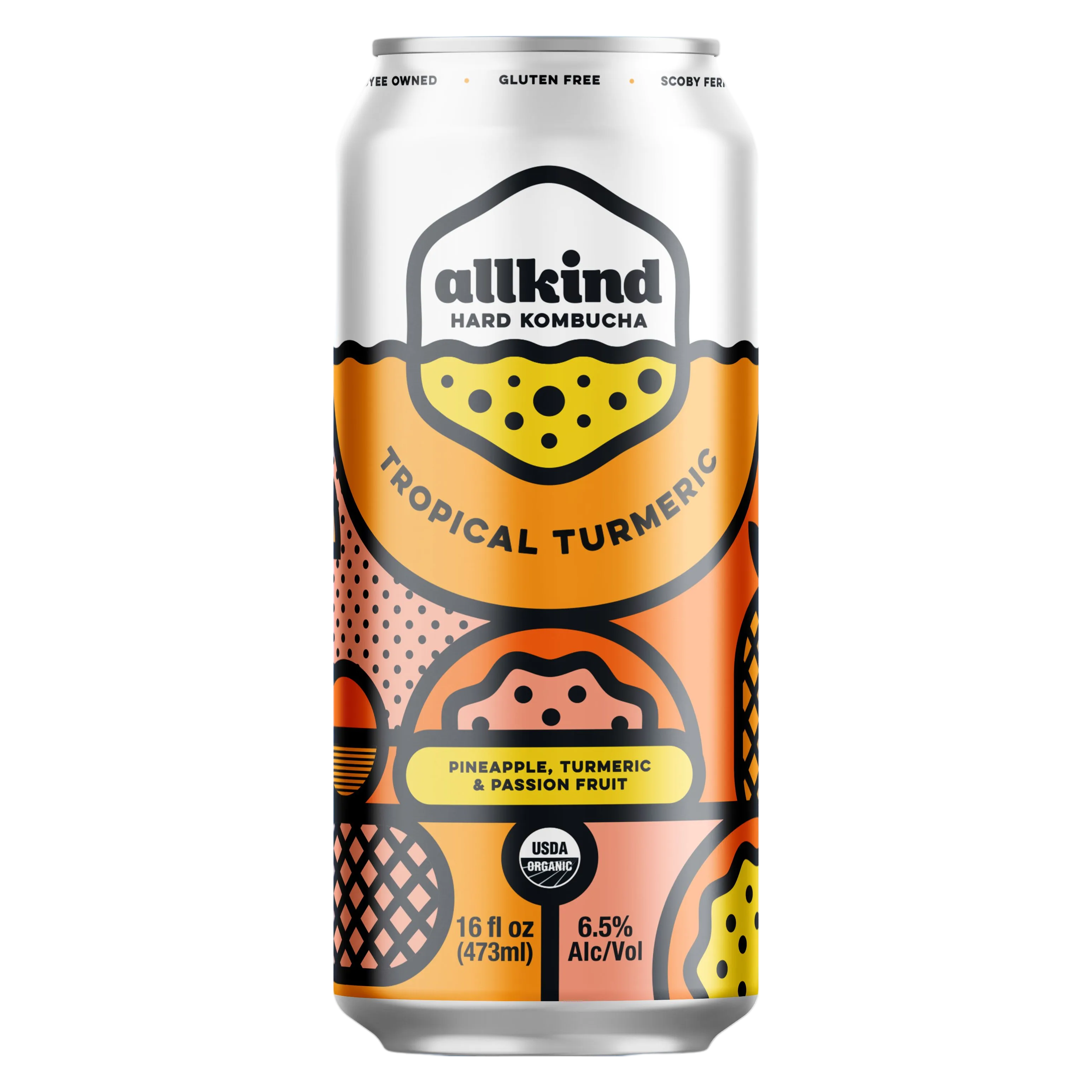 Allkind Hard Kombucha Tropical Turmeric Single 16oz Can