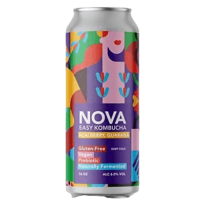 NOVA Easy Kombucha Acai Guarana Single 16oz Can