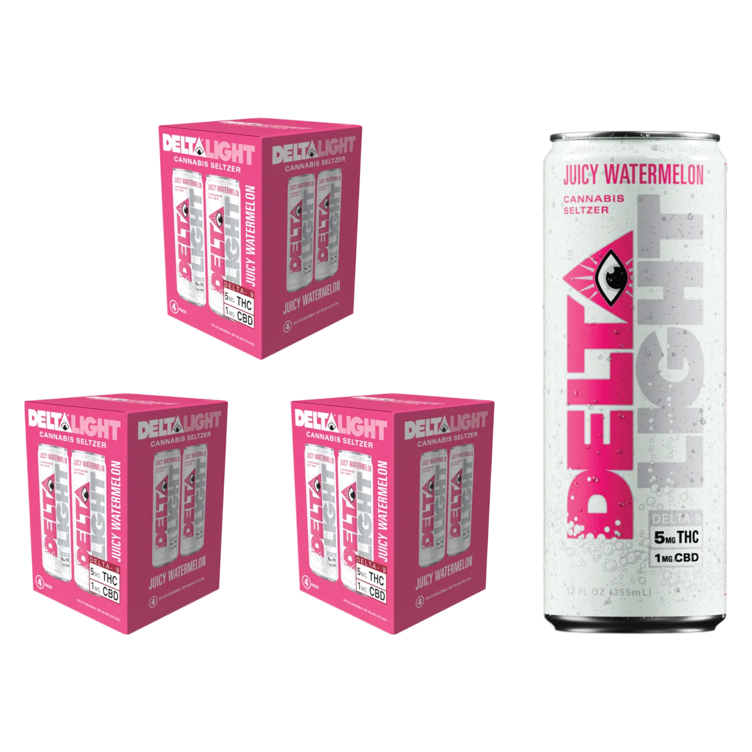 Delta Light 5mg THC Juicy Watermelon Seltzer 12pk Can