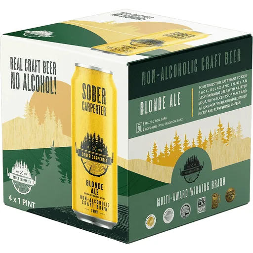 Sober Carpenter Blonde Ale Non-Alcoholic 4pk 16oz Can 0.0% ABV
