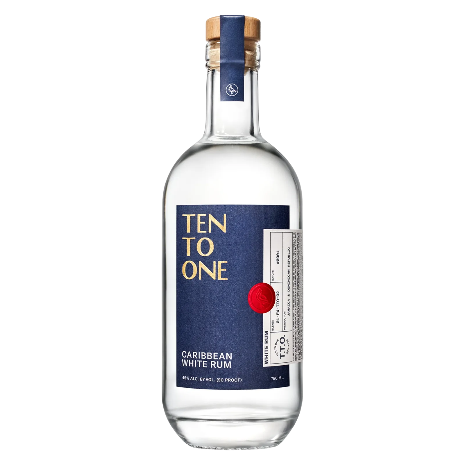 Ten To One Caribbean White Rum(90 Proof
