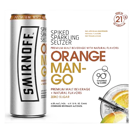 Smirnoff Spiked Sparkling Seltzer Orange Mango (6PKC 12 OZ)