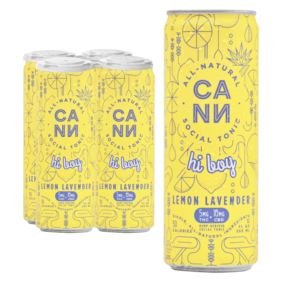 Cann Lemon Lavender 5mg THC 10mg CBD Seltzer 4pk Can