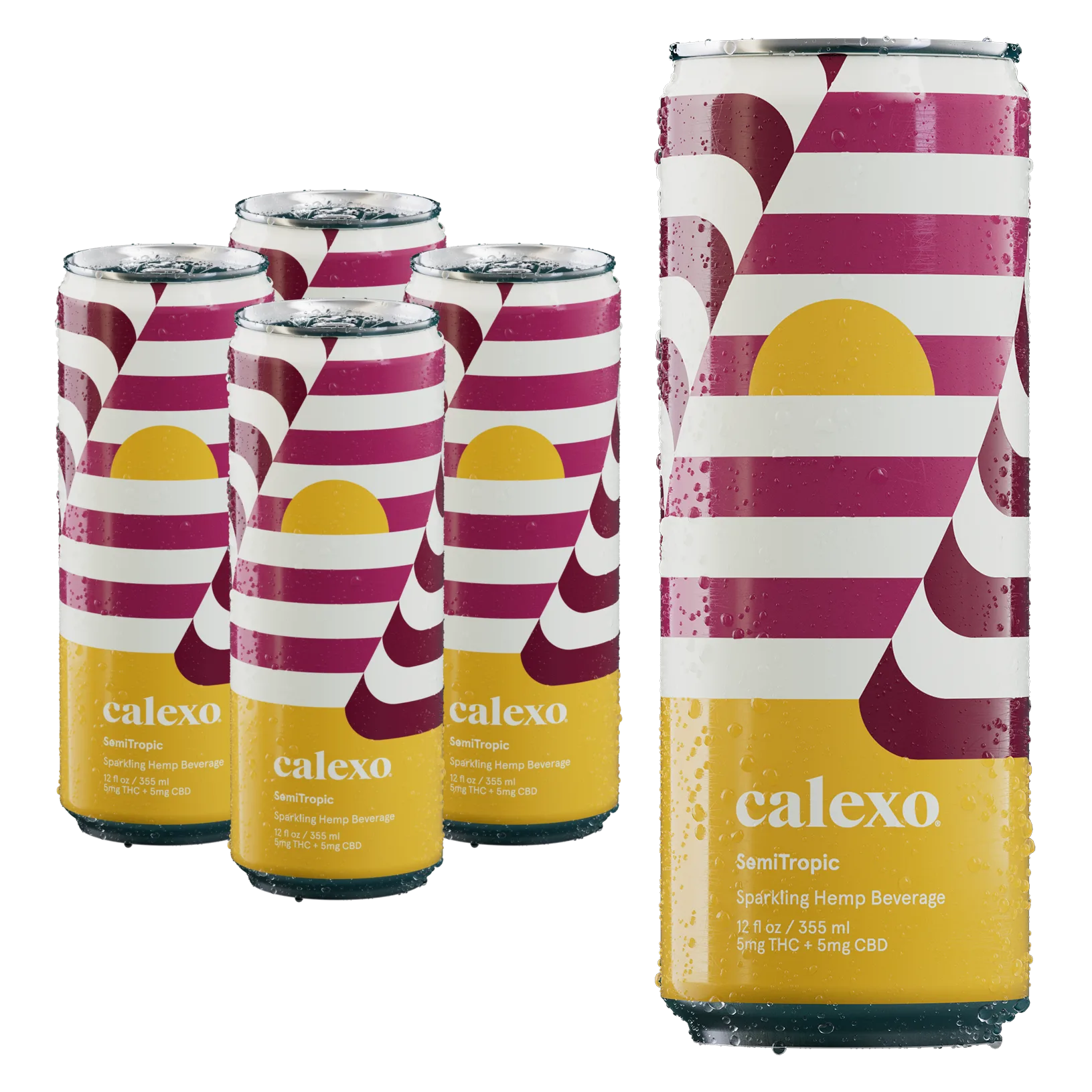 Calexo 5mg THC SemiTropic Sparkling Beverage 4pk Can