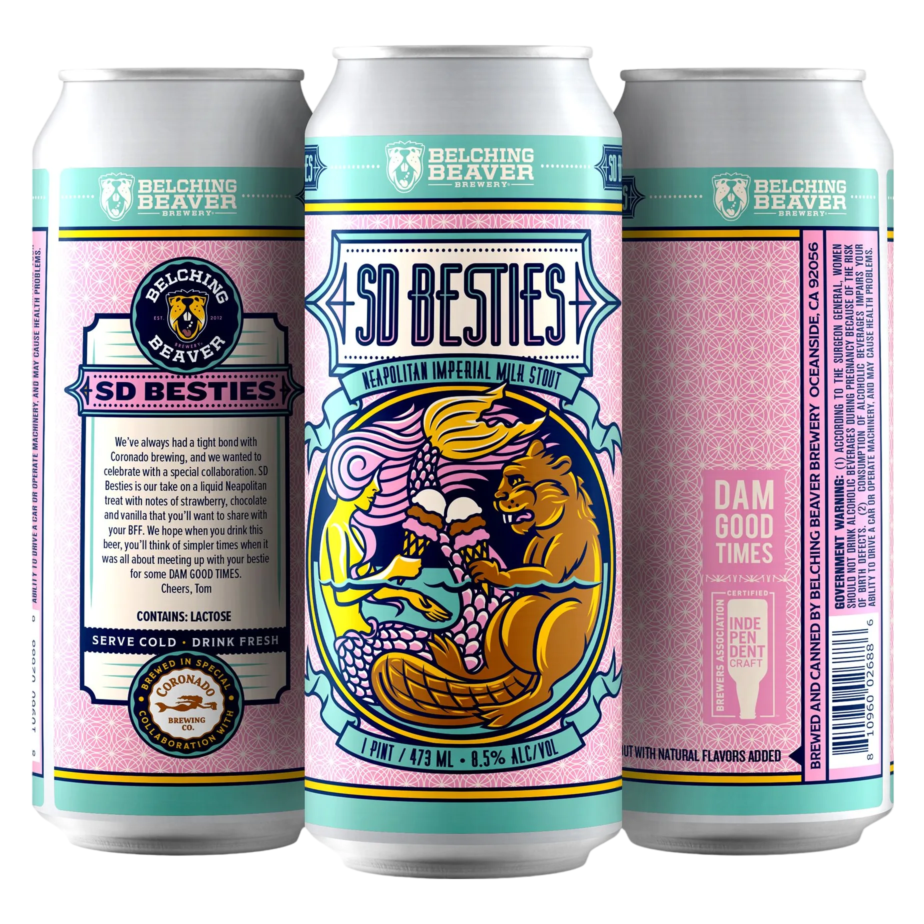 Belching Beaver Brewery SD Besties Neapolitan Milk Stout 4pk 16oz Cans 8.5% ABV