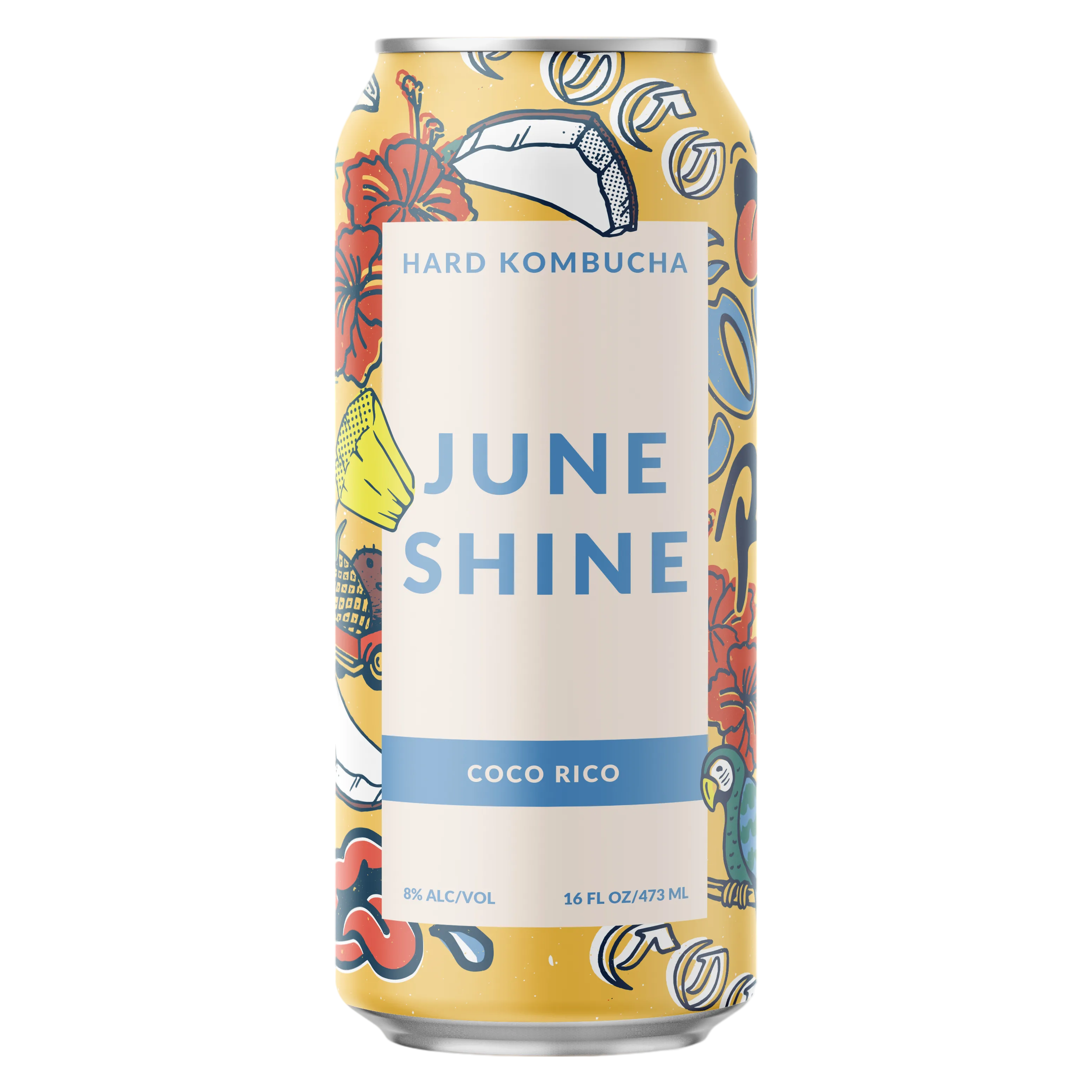 JuneShine Hard Kombucha Coco Rico 16oz Can