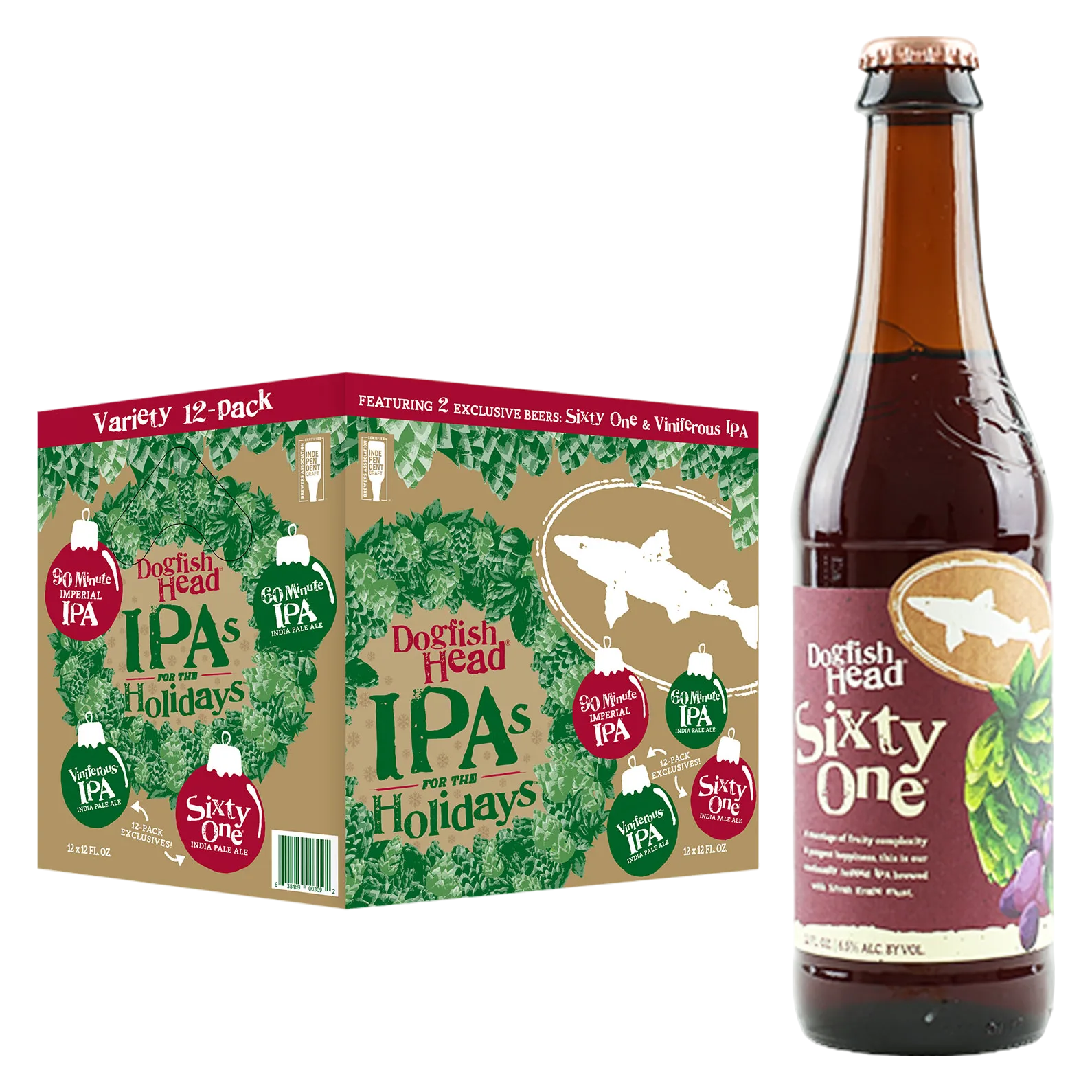 Dogfish Head Holiday IPA Variety 12 Pack Bottles
