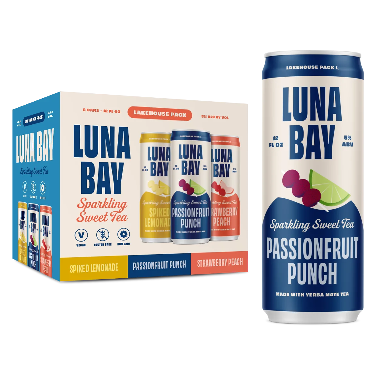 Luna Bay Lakehouse Sparkling Sweet Tea Variety Pack 12oz 6pk 5% ABV