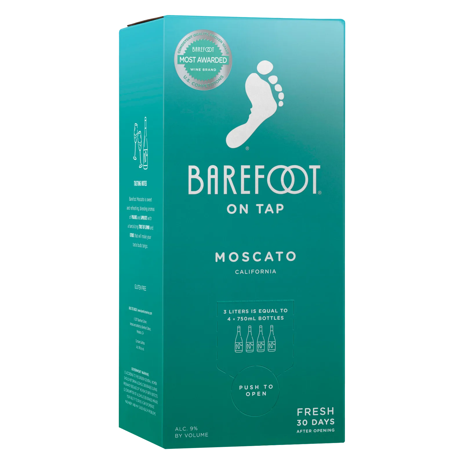 Barefoot On Tap Moscato 3 Liter Box