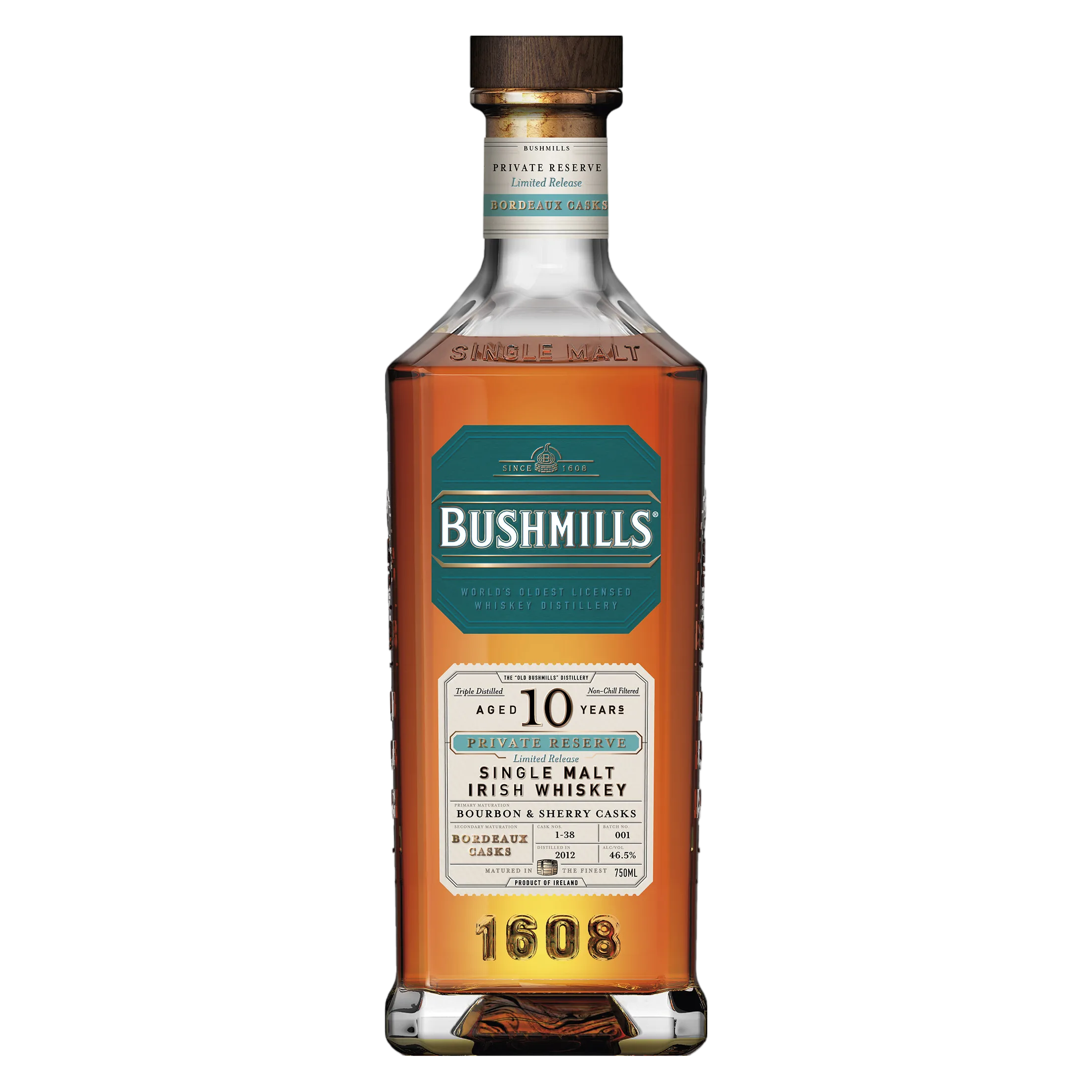 Bushmills Private Reserve Limited Release 10 Year Old: Bordeaux Casks​ Irish Whiskey (93 Proof