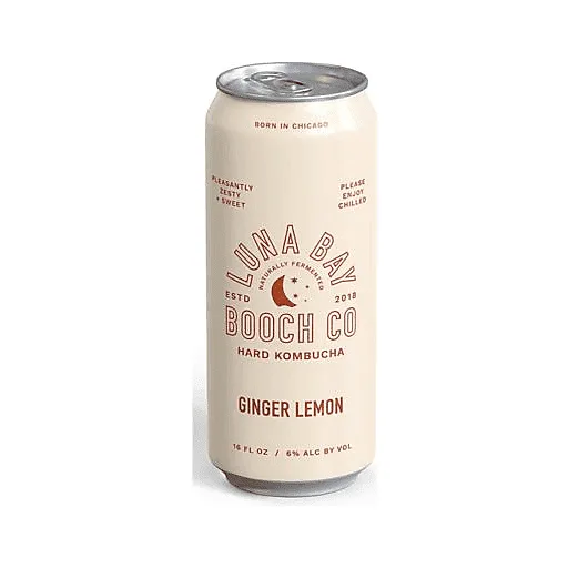 Luna Bay Booch Co. Ginger Lemon Kombucha Single 16oz Can