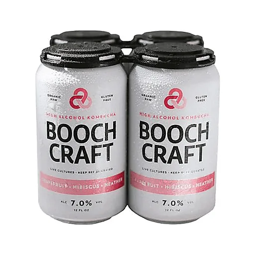 Boochcraft Kombucha Grapefruit + Hibiscus + Heather (4PKC 12 OZ)