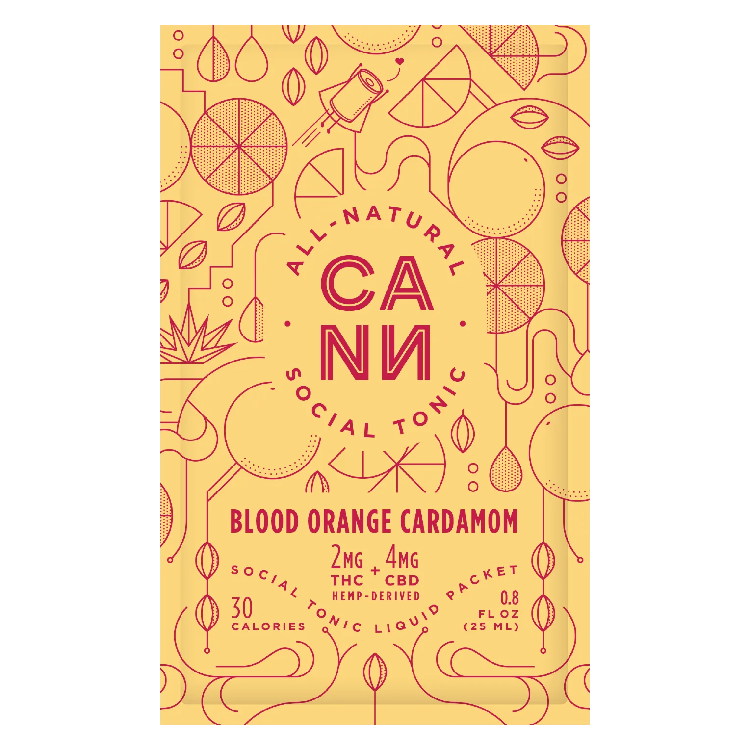 Cann 2mg THC Blood Orange Cardamom Liquid Packets 0.8oz Packet