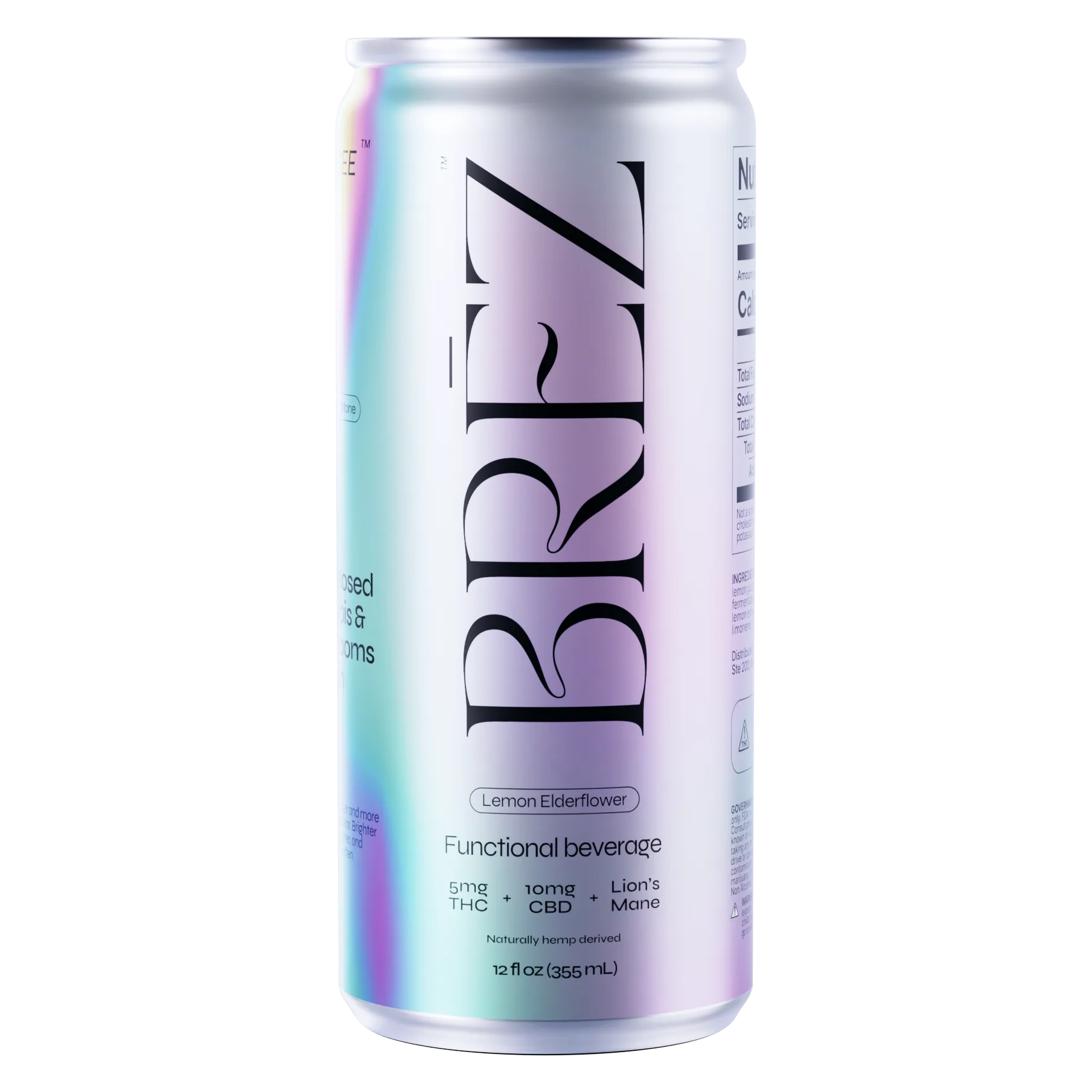 Brez Double Original - Cannabis & Lions Mane Social THC Tonic Single Can 5mg THC, 10mg CBD, Lemon Elderflower