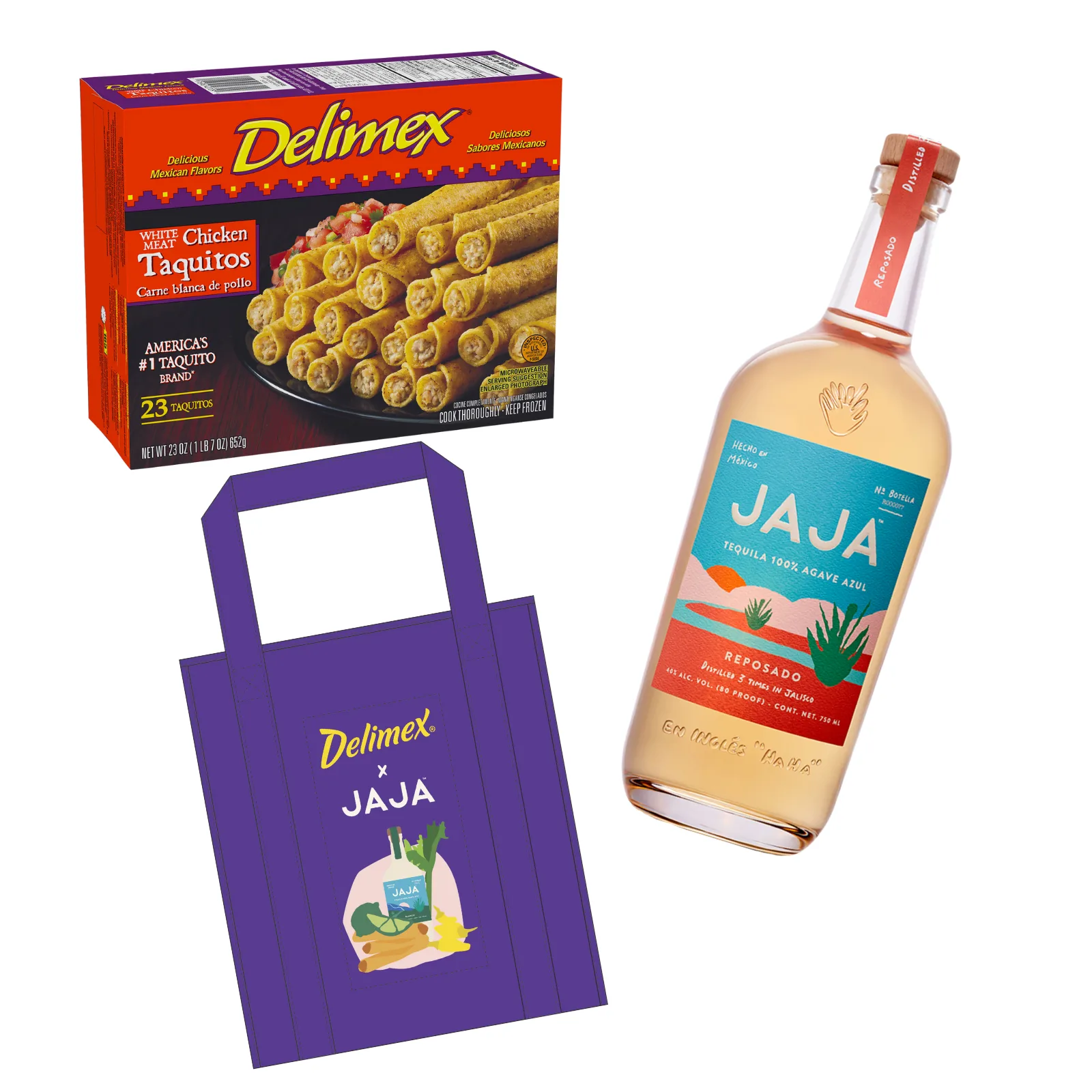 DELIMEX® Chicken x JAJA™ Tequila Reposado Reusable Freezer Tote Bag Bundle