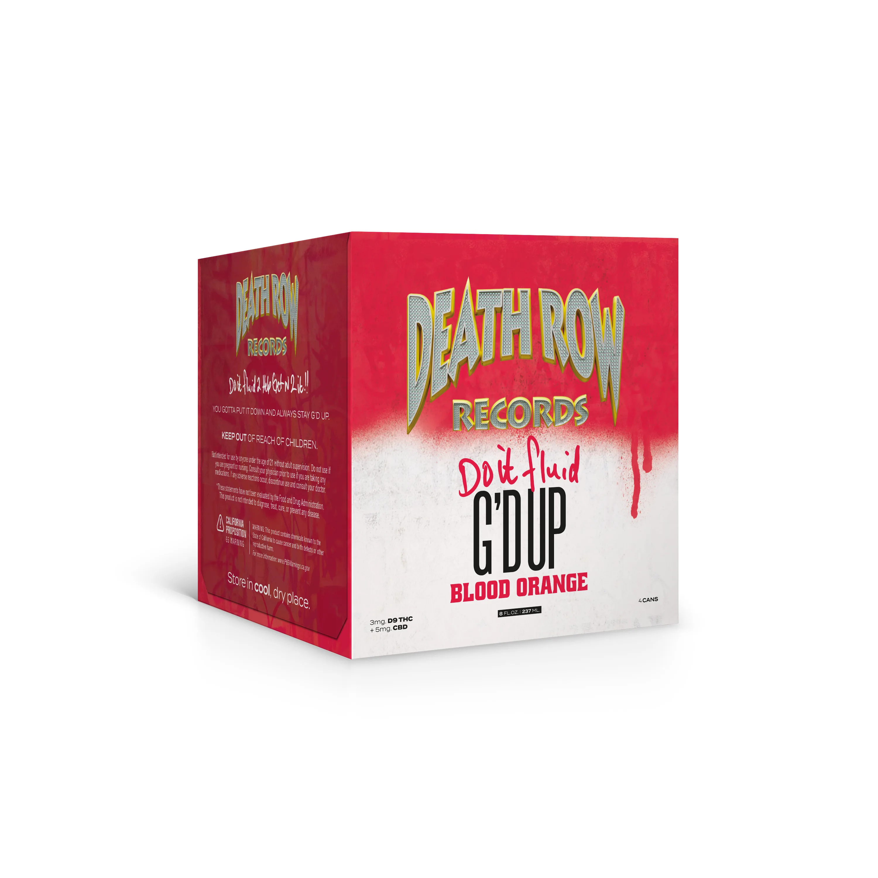 Death Row Records Do it Fluid Blood Orange 10mg THC Drink 4pk
