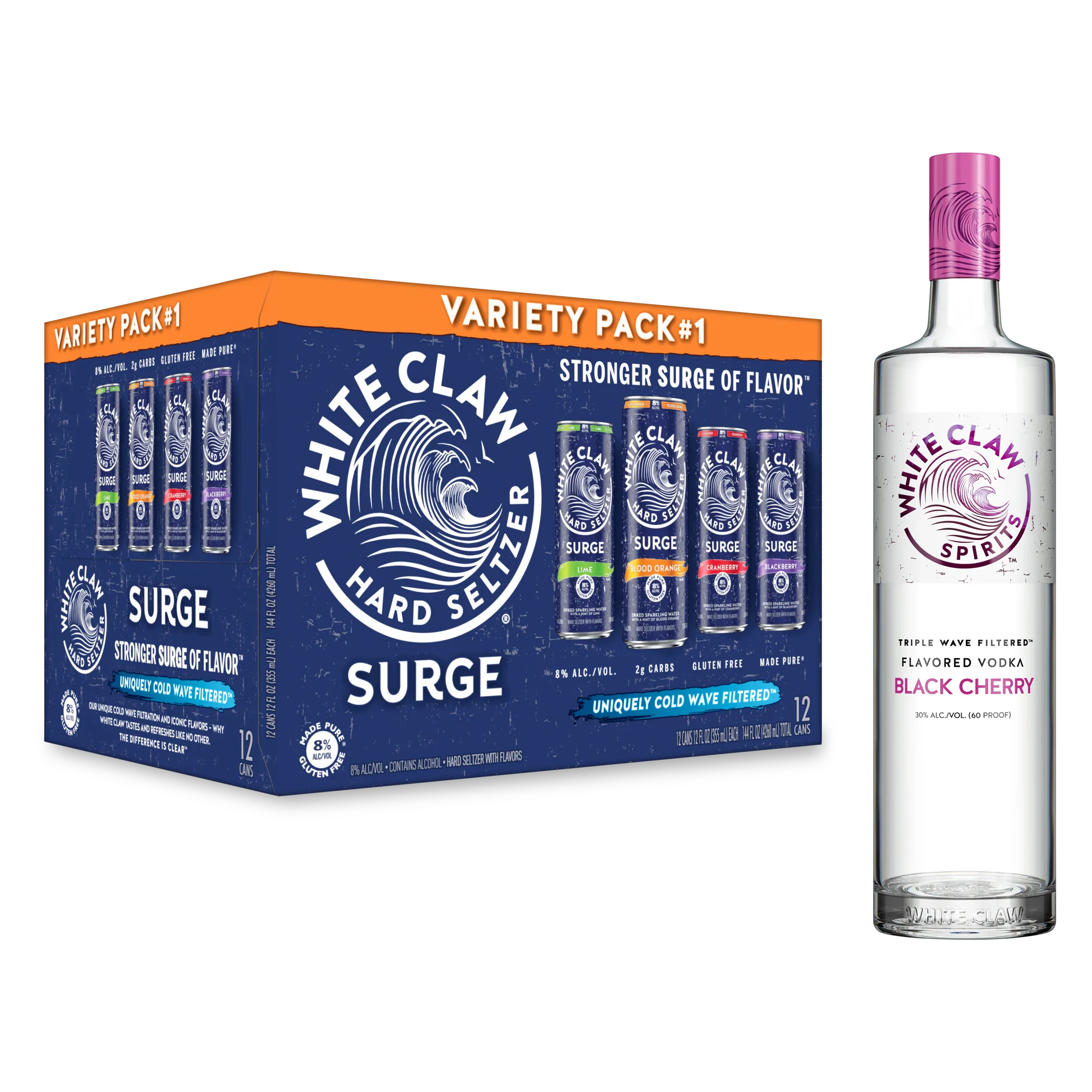 White Claw Surge VP1 12pk + Black Cherry Vodka