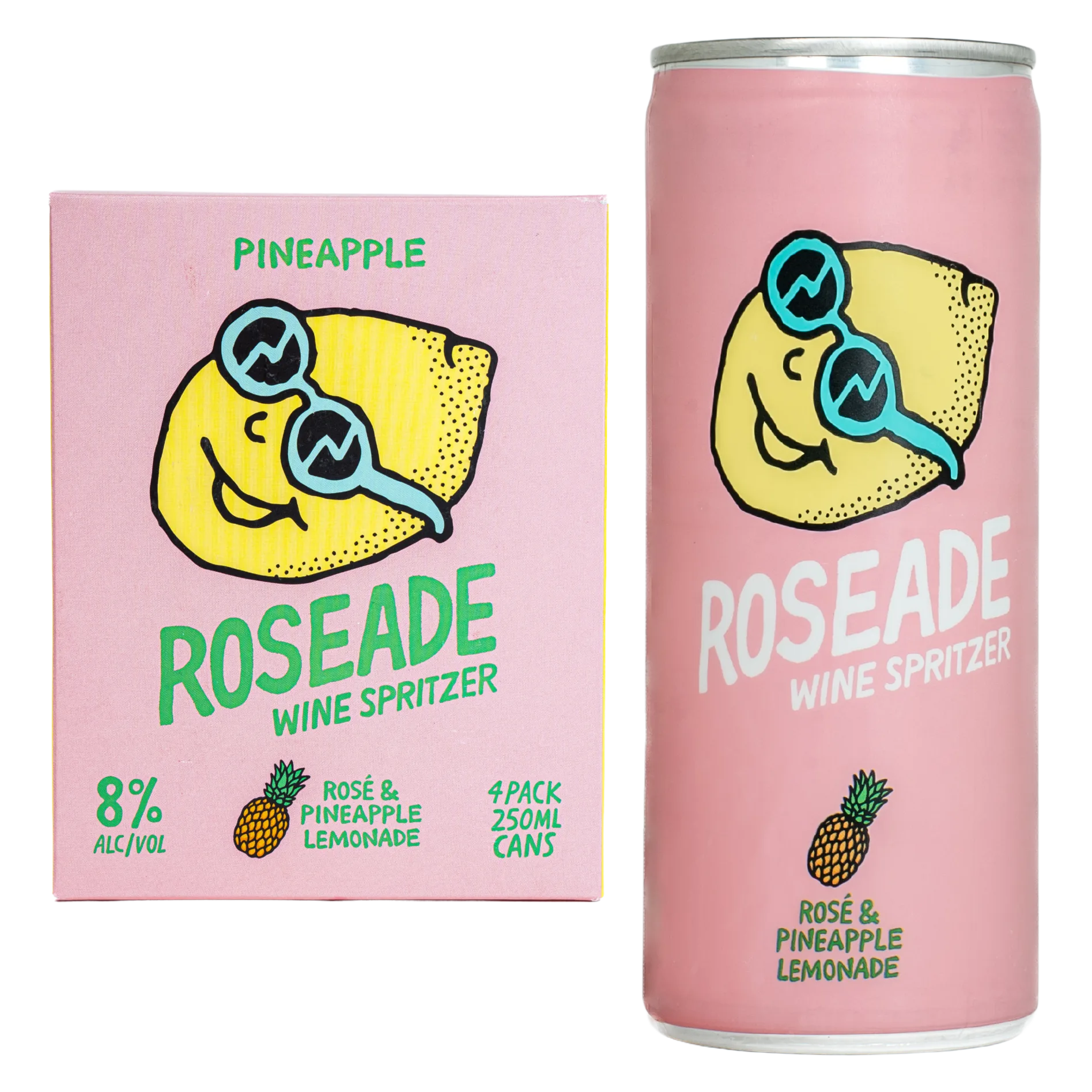 Roseade Pineapple Lemon Spritz 4pk 250ml Cans