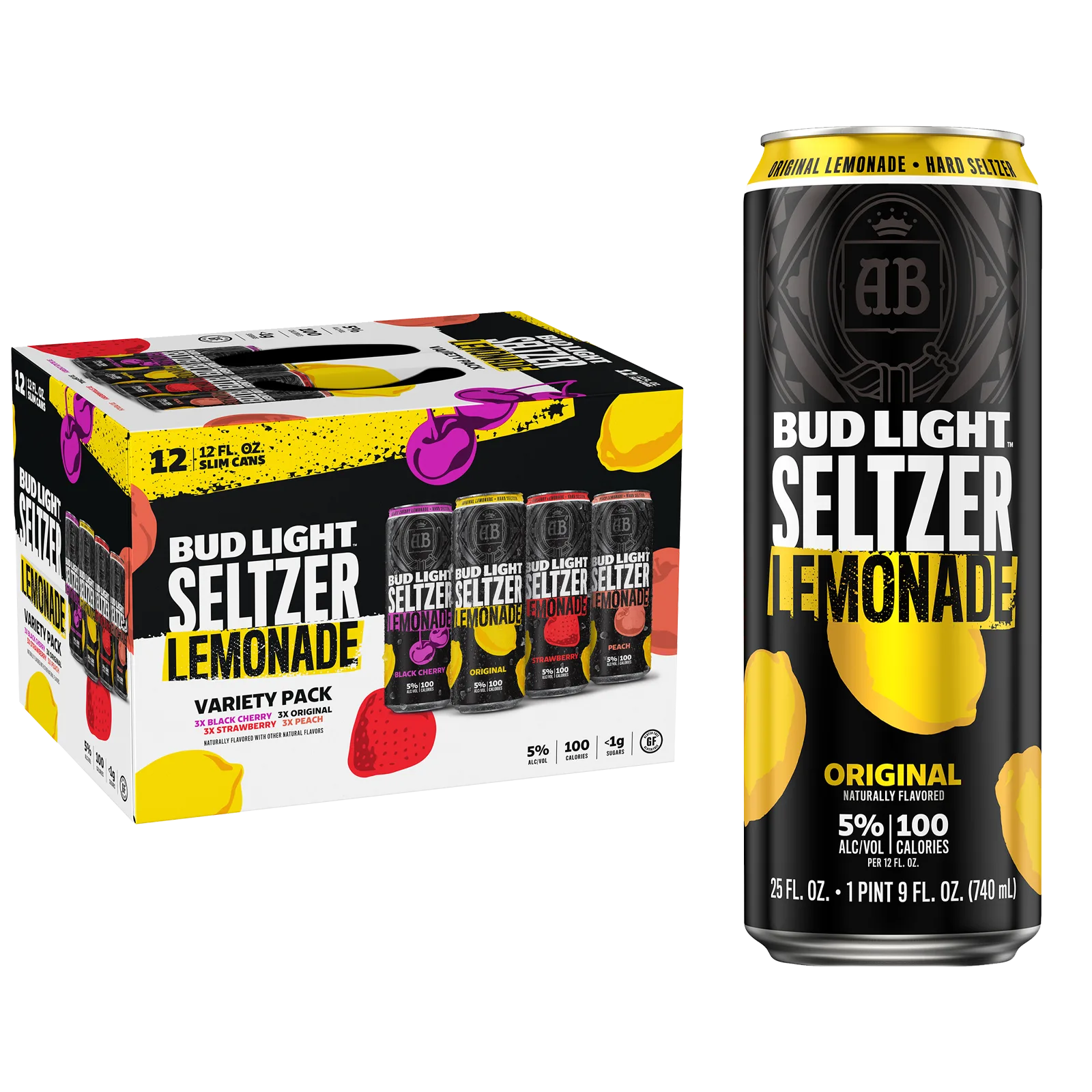 Bud Light Lemonade Seltzer Variety 12pk 12oz Can