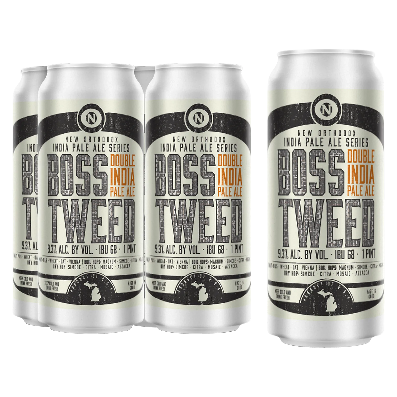 Old Nation Boss Tweed Hazy Double IPA 4pk 16oz Can 9.3% ABV