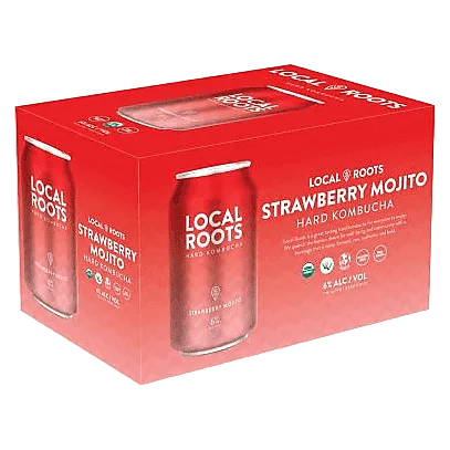 Local Roots Hard Kombucha Strawberry Mojito 6pk 12oz Can