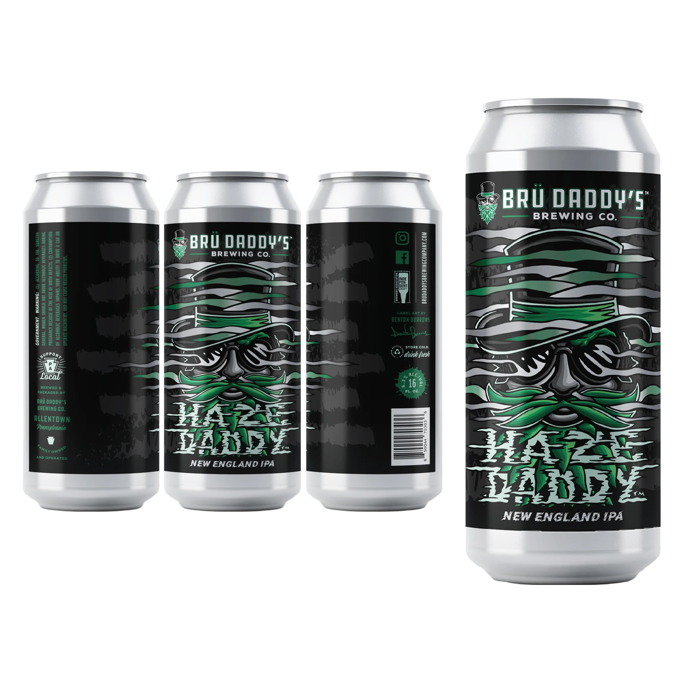 Bru Daddy's Haze Daddy IPA 4pk 16oz Can 6.3% ABV