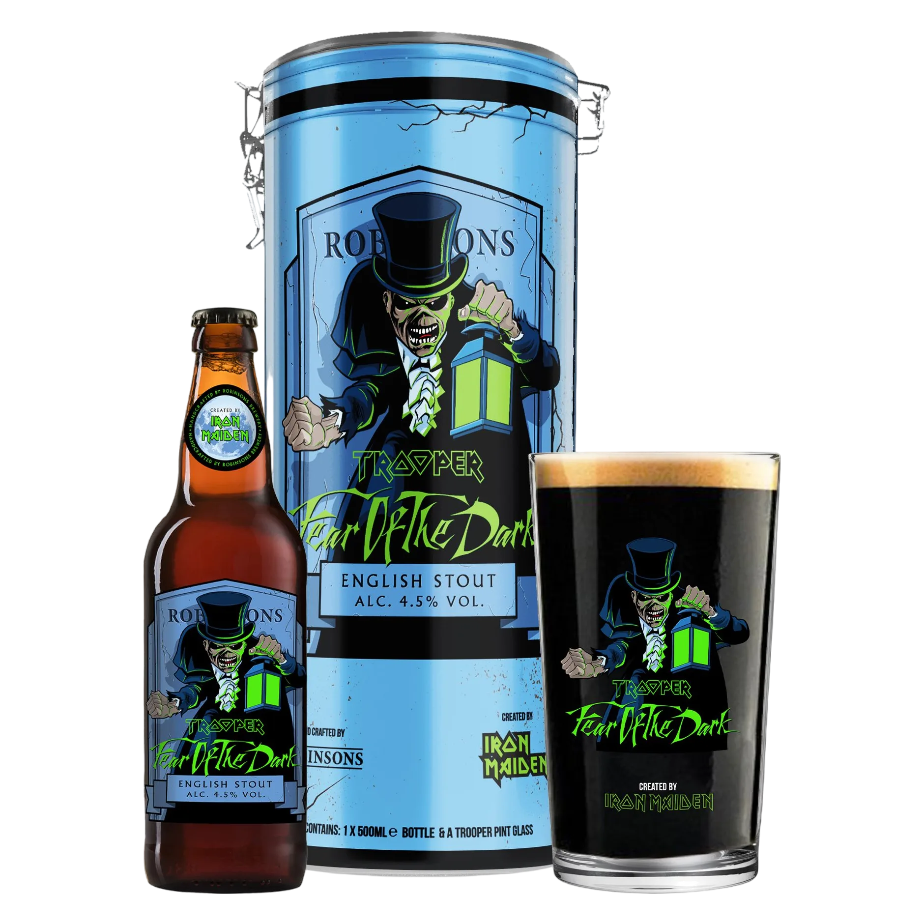 Robinsons Brewery Trooper Fear of The Dark Gift Tin Single 16.9oz Btl