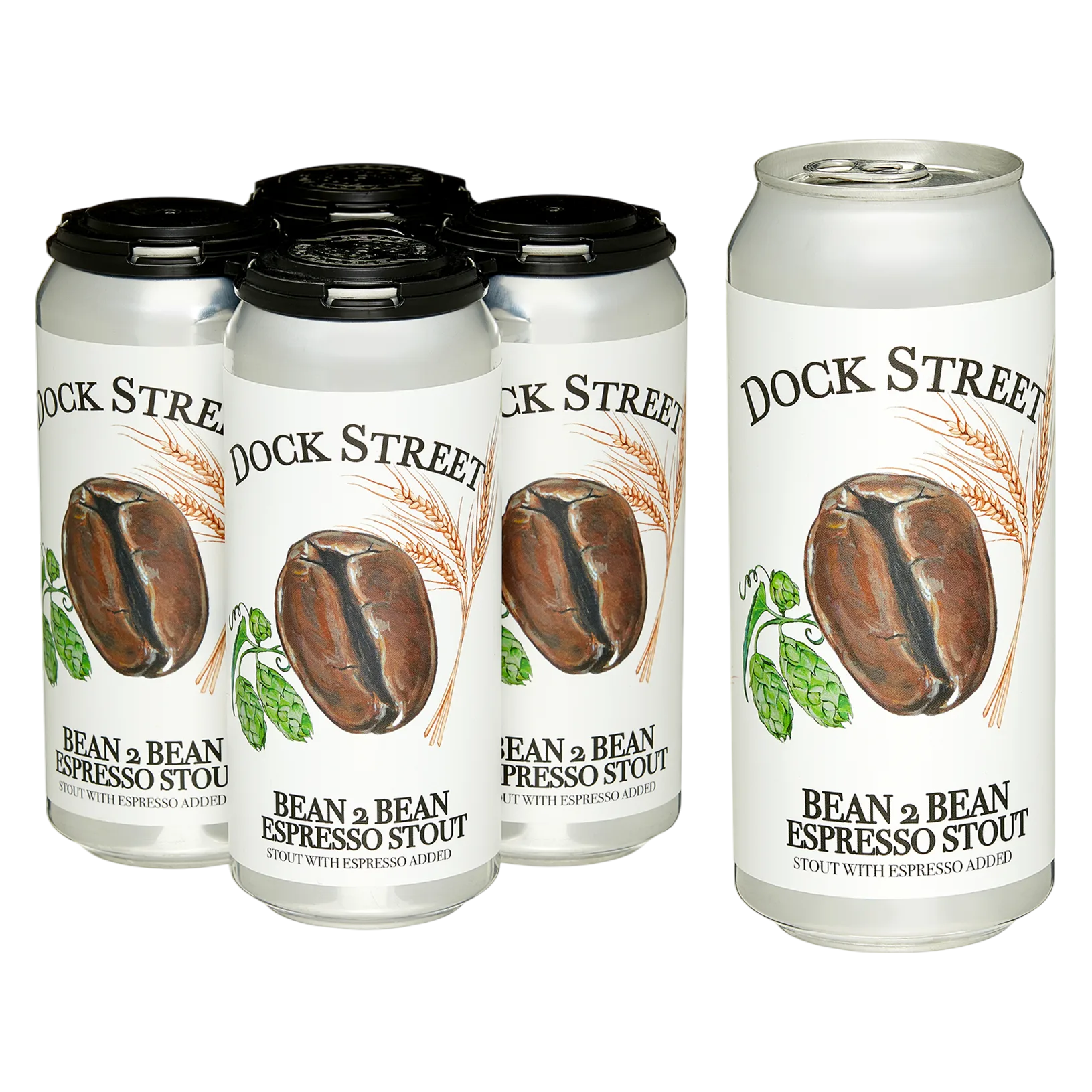 Dock Street Bean2Bean Espresso Stout 4pk 16oz Can 6.0% ABV
