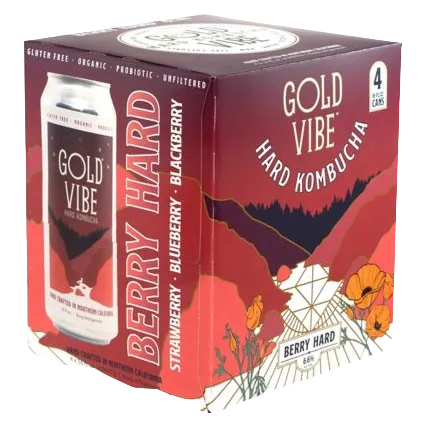 Gold Vibe Hard Kombucha Berry Hard 4pk 16oz