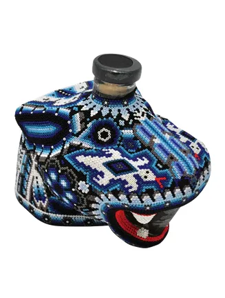 Chaquira Beaded Jaguar Blanco