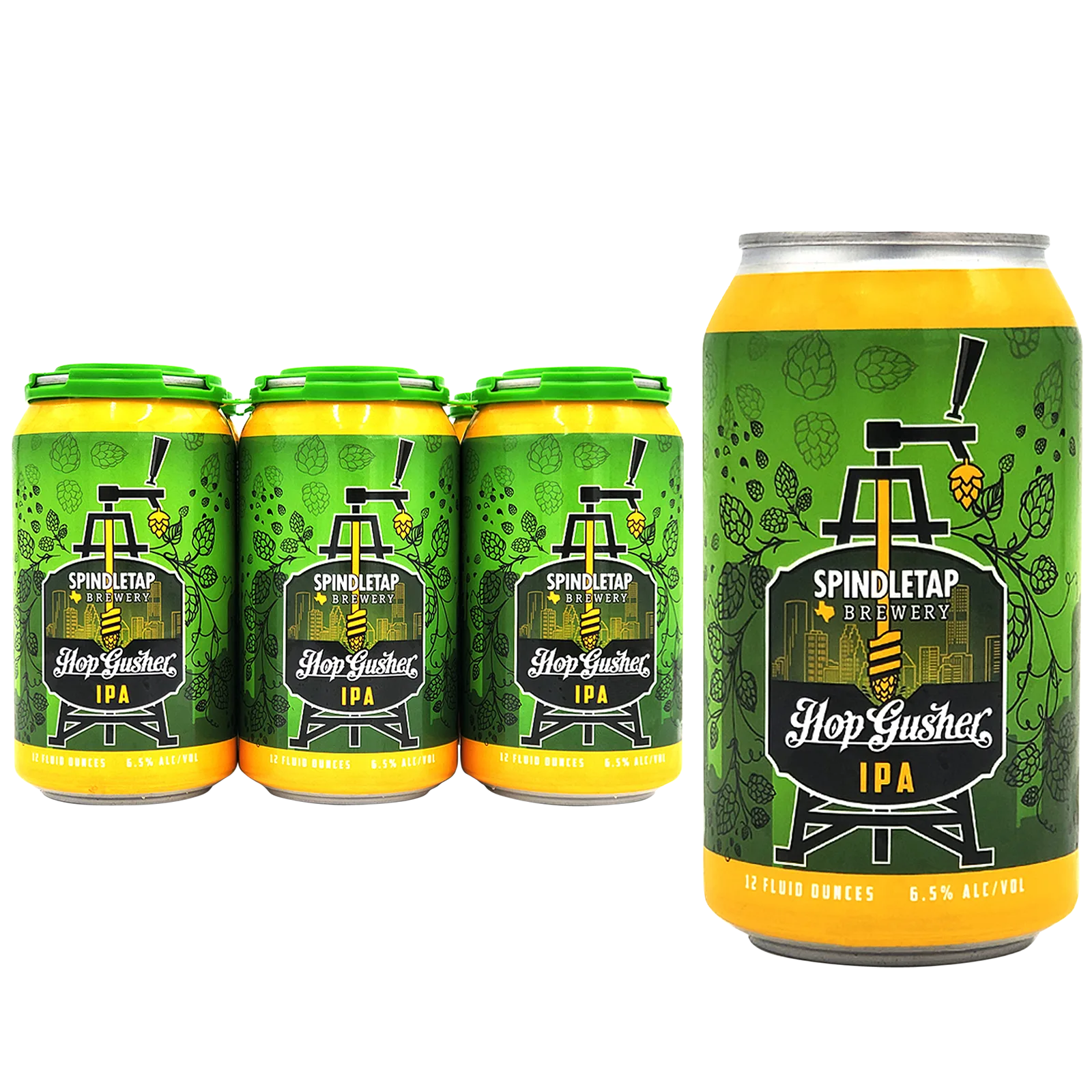SpindleTap Hop Gusher Hazy IPA 6pk Can 6.0% ABV