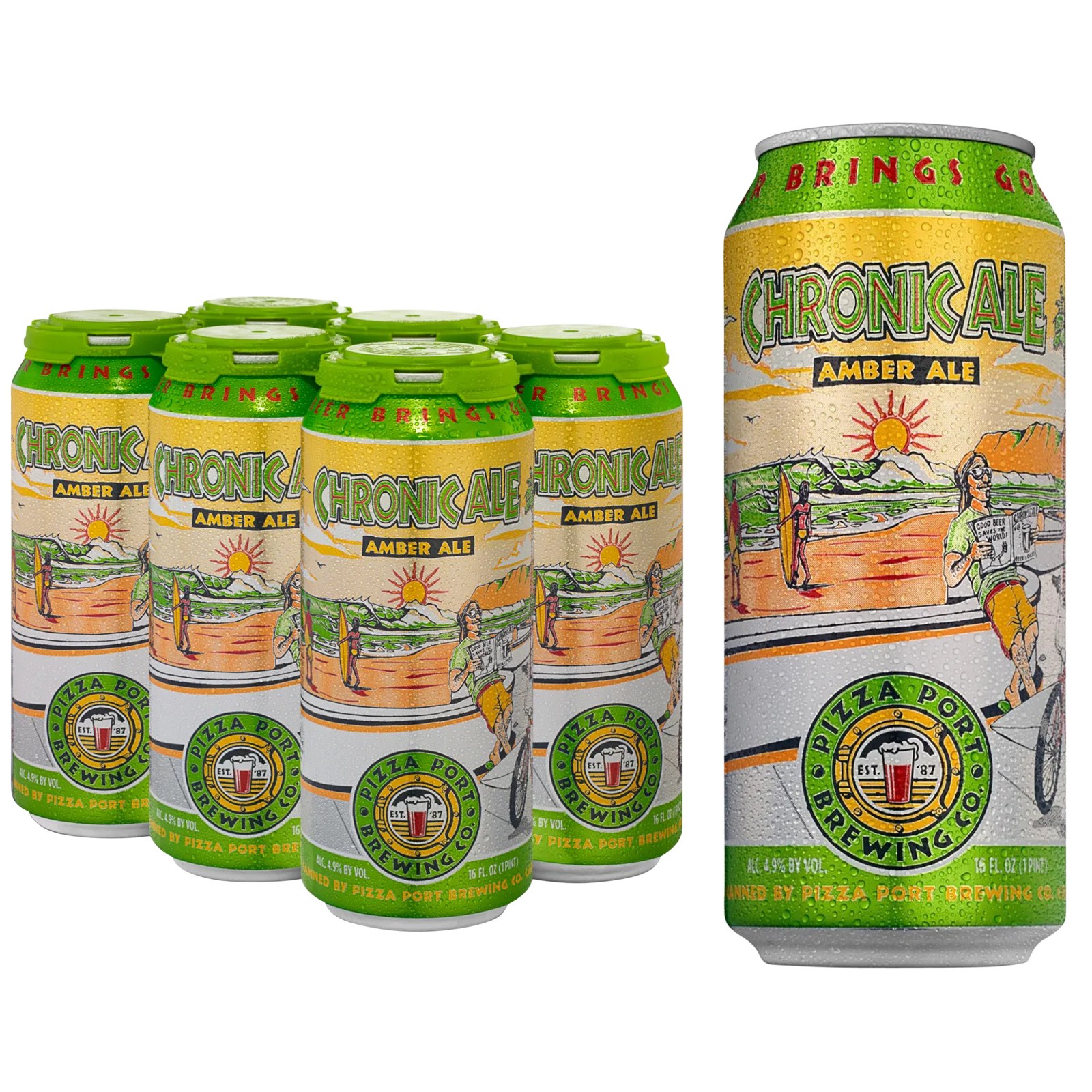 Pizza Port Chronic Ale Amber 6pk Can 5.0% ABV