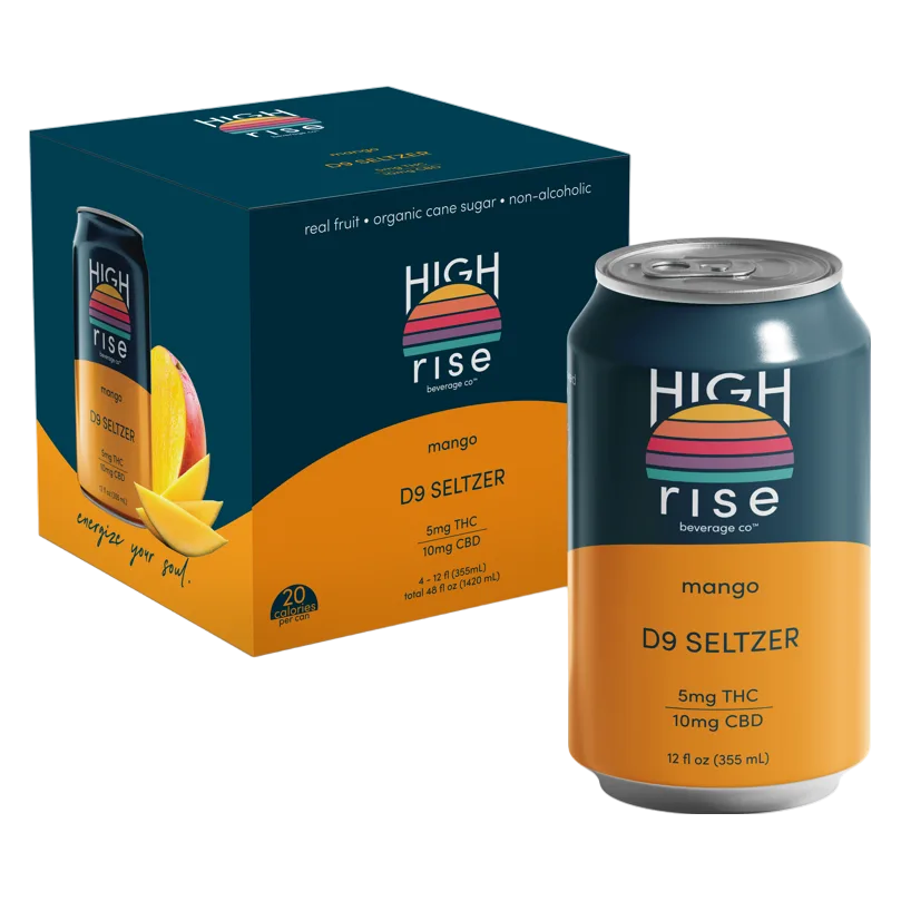 High Rise Mango 5mg THC Seltzer 4pk Can