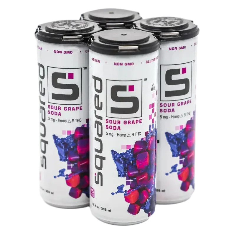 Squared Sour Grape 5mg THC Soda 24pk Can