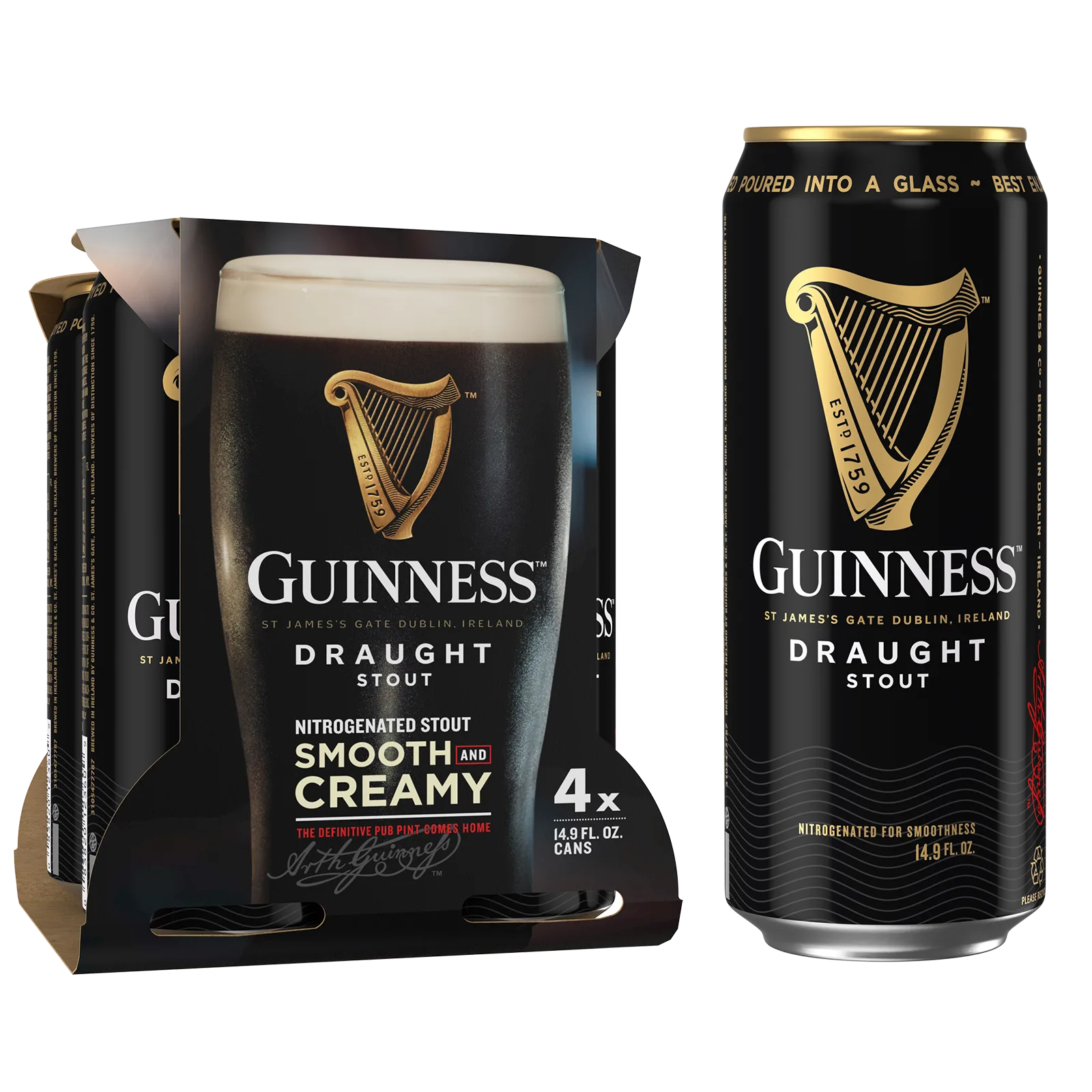 Guinness Draught 4pk 14.9oz Can 4.2% ABV