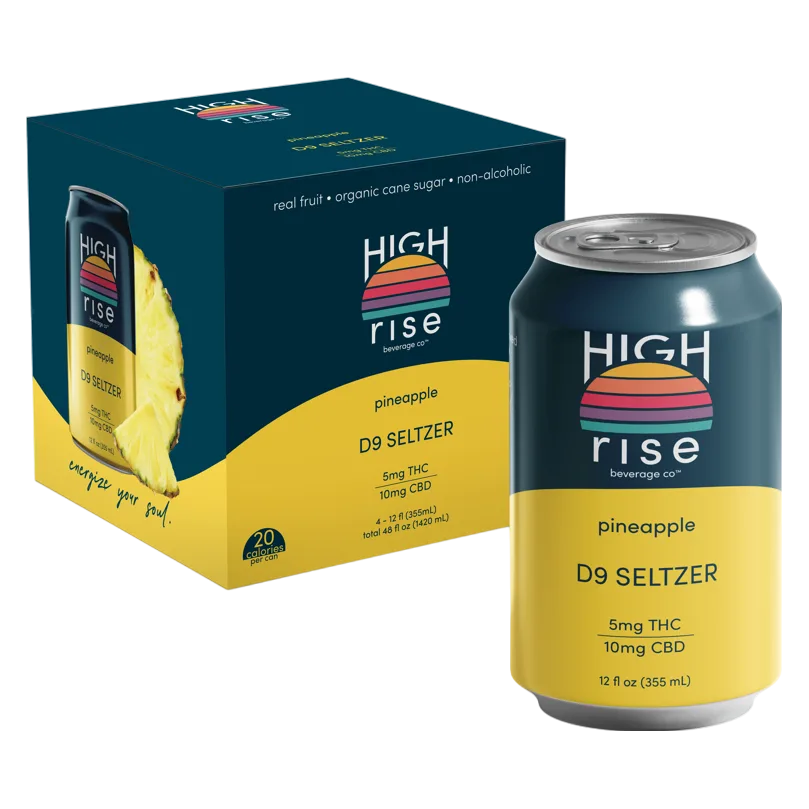 High Rise Pineapple 5mg THC Seltzer 4pk Can
