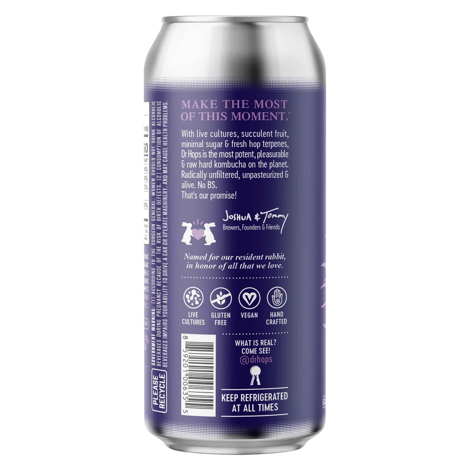 Dr Hops Kombucha Beer Kombucha Rose Single 16oz Can