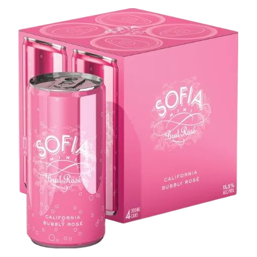 Coppola Sofia Brut Rose 4pk 200ml Can