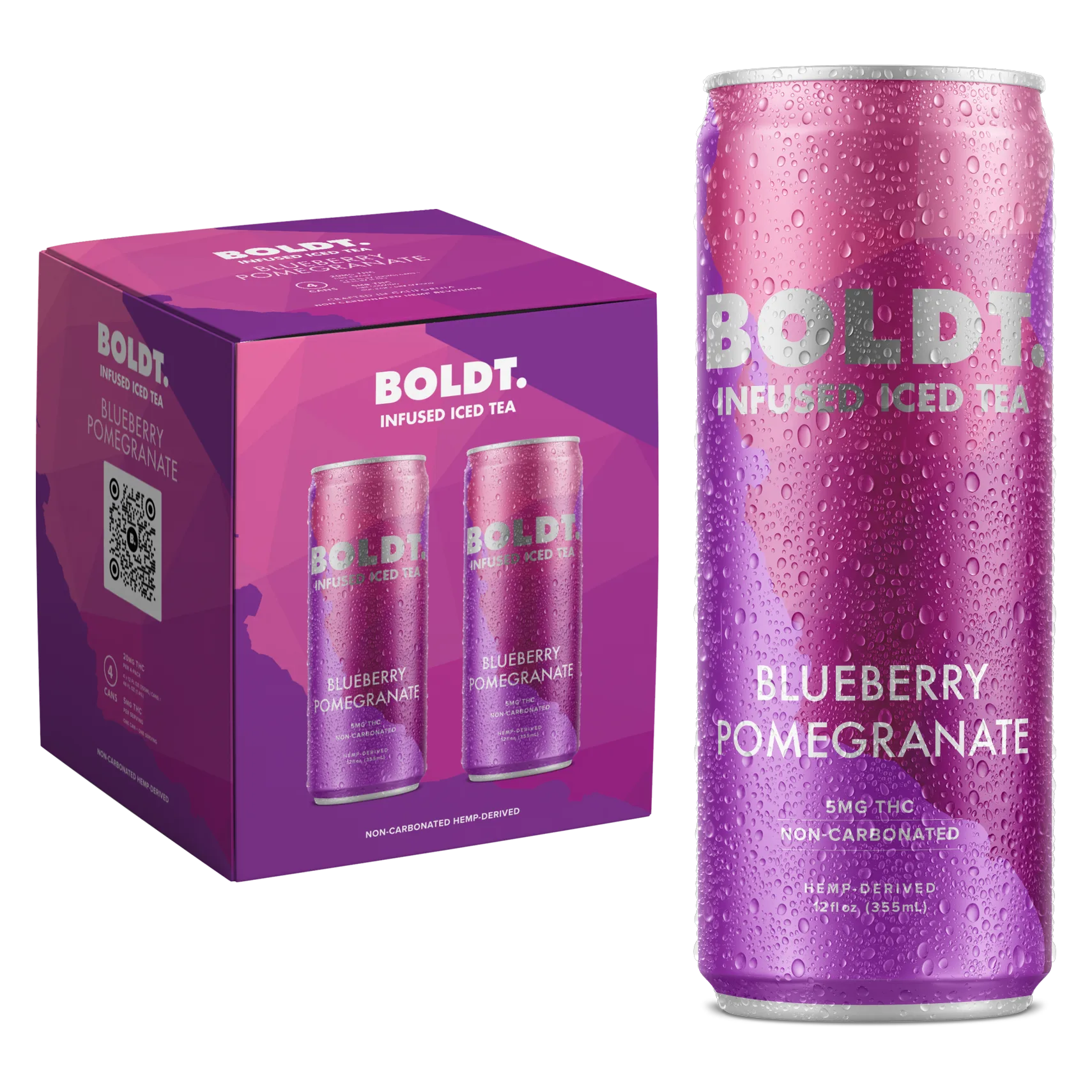 Boldt THC 5mg Blueberry Pomegranate Tea 4pk Can