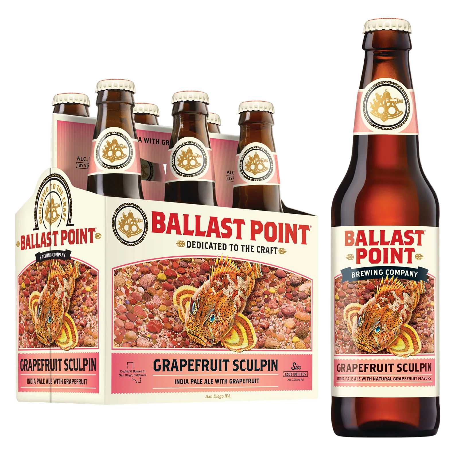 Ballast Point Grapefruit Sculpin 6pk Btl 7.0% ABV