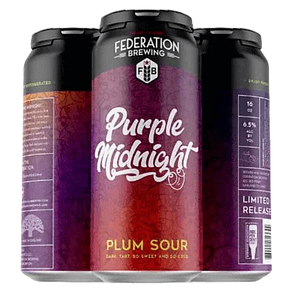 Federation Brewing Purple Midnight Plum Sour 4pk 16oz Can