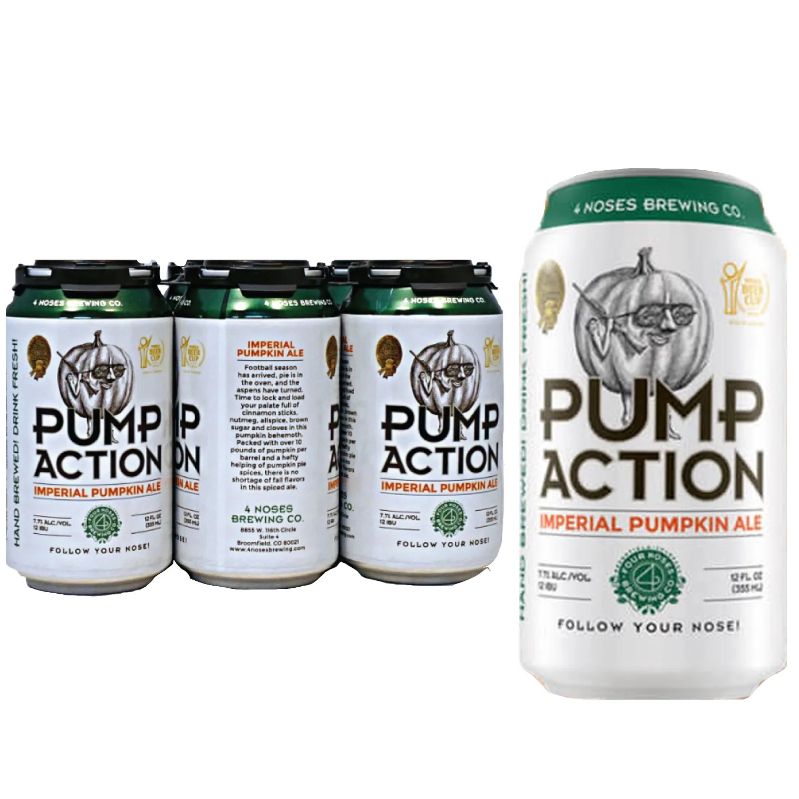 4 Noses Pump Action Pumkin 6 Pack Cans
