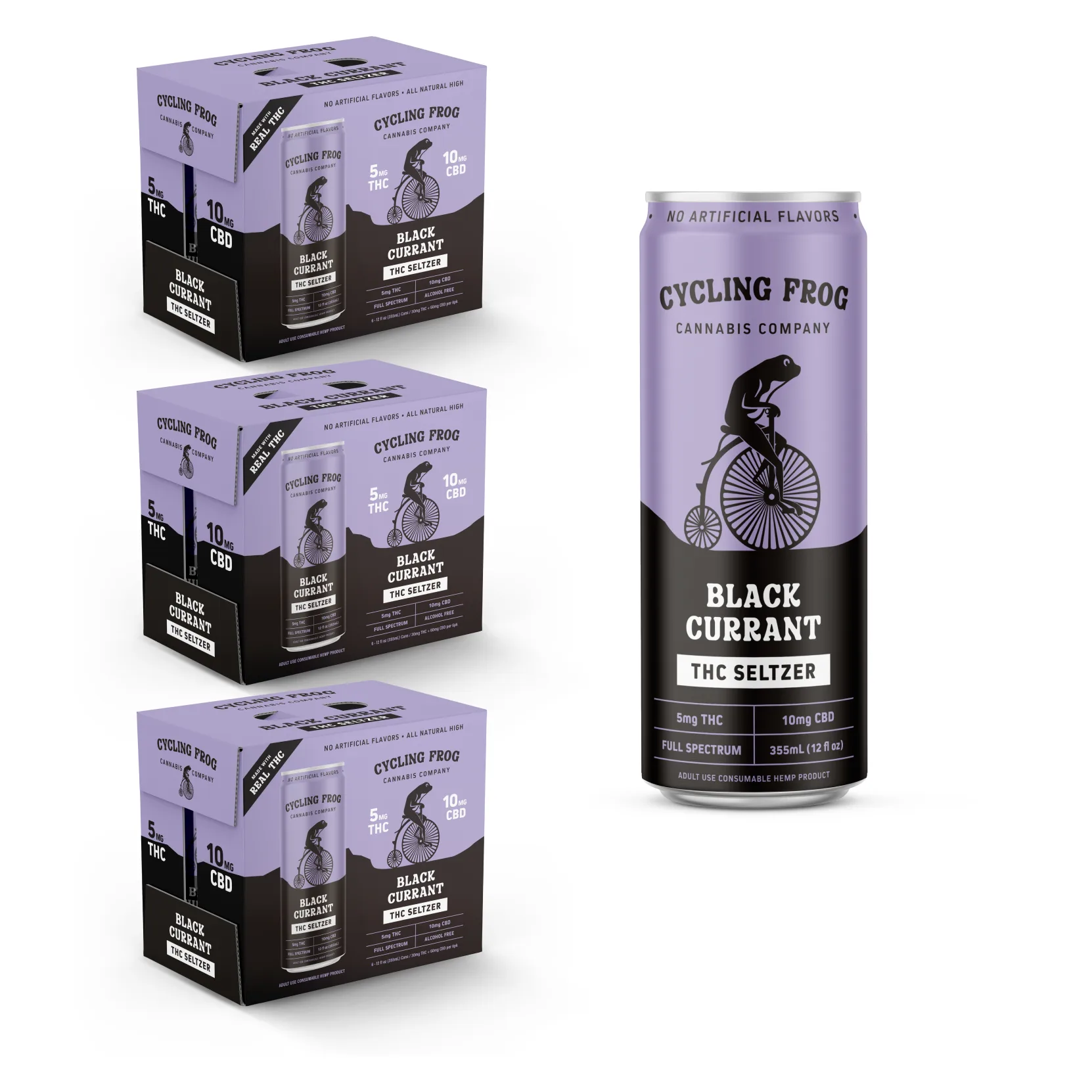 Cycling Frog 5mg THC Black Currant Seltzer 24pk Can