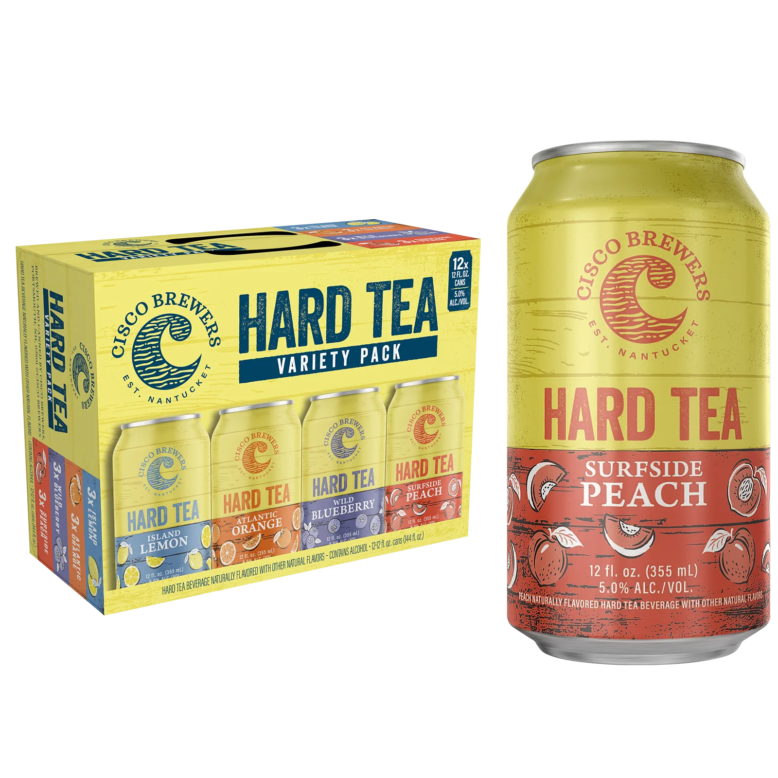 Cisco Brewers Hard Tea Variety Pack 12pk 12oz Can 5.0% ABV