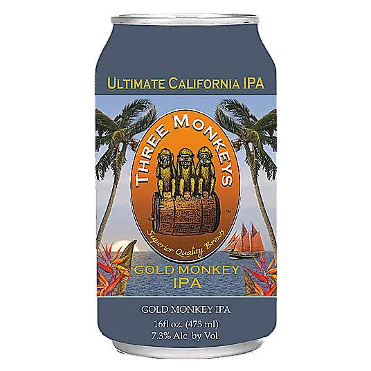 Three Monkeys Gold Monkey IPA 4pk 16oz Can