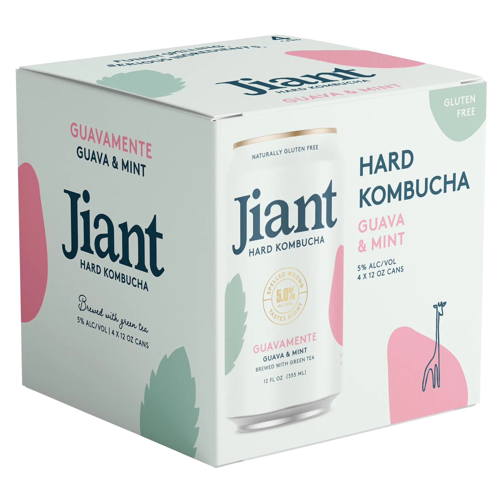 Jiant Hard Kombucha Guavamente 4pk 12oz Cans