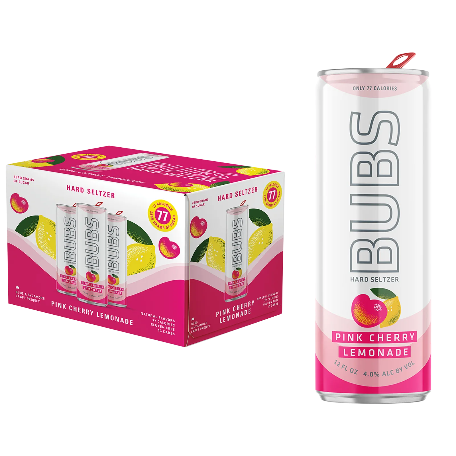 Sycamore BUBS Pink Cherry Lemonade Seltzer 12pk 12oz Can 4.0% ABV